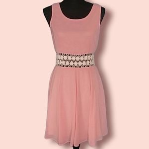 Alythea Peachy Pink Lace Waist Dress
